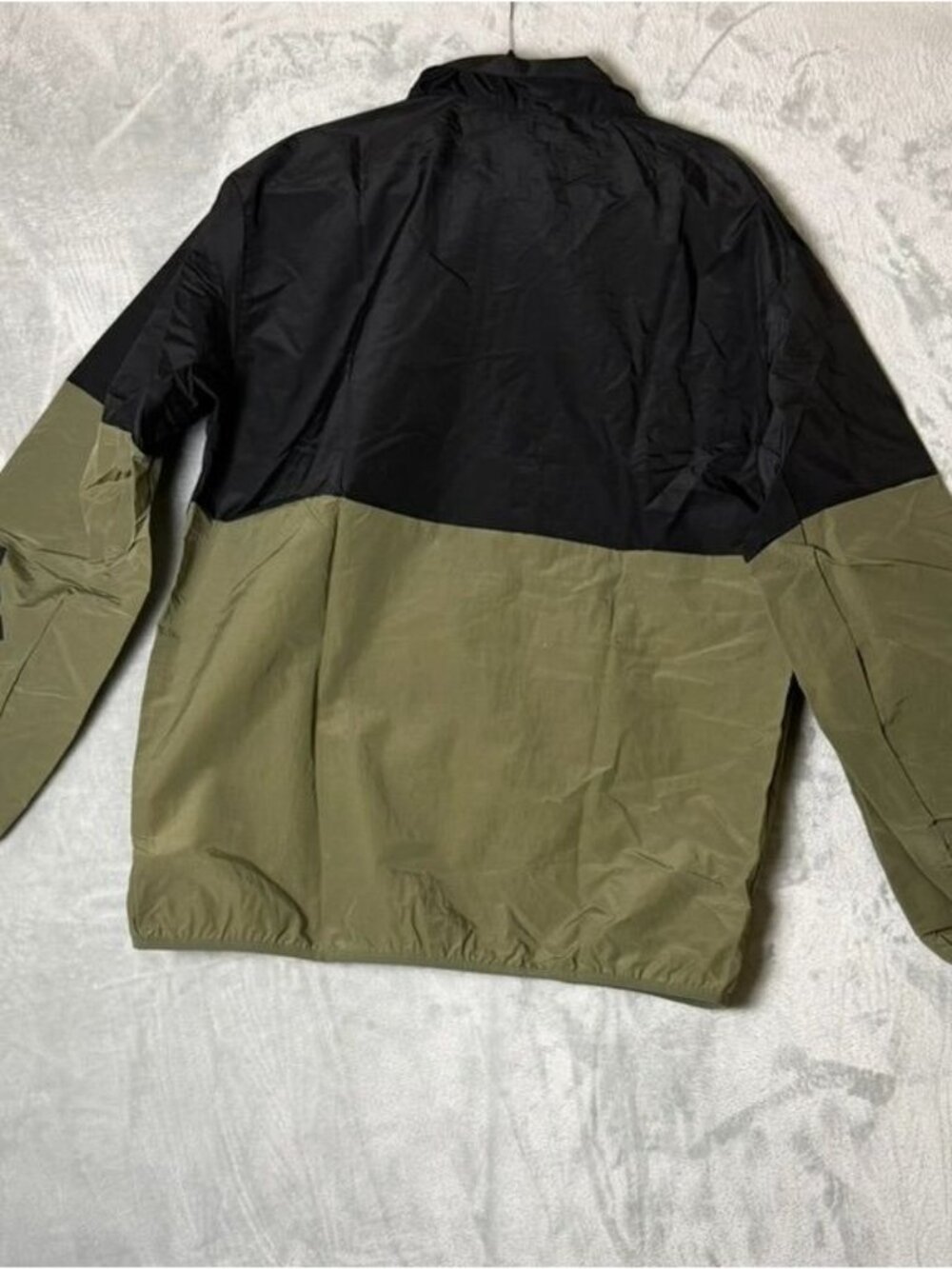 ADIDAS Mens MT Black Olive Colorblock Anorak Windbreaker Quarter‎ Zip Jacket NEW - Picture 4 of 4